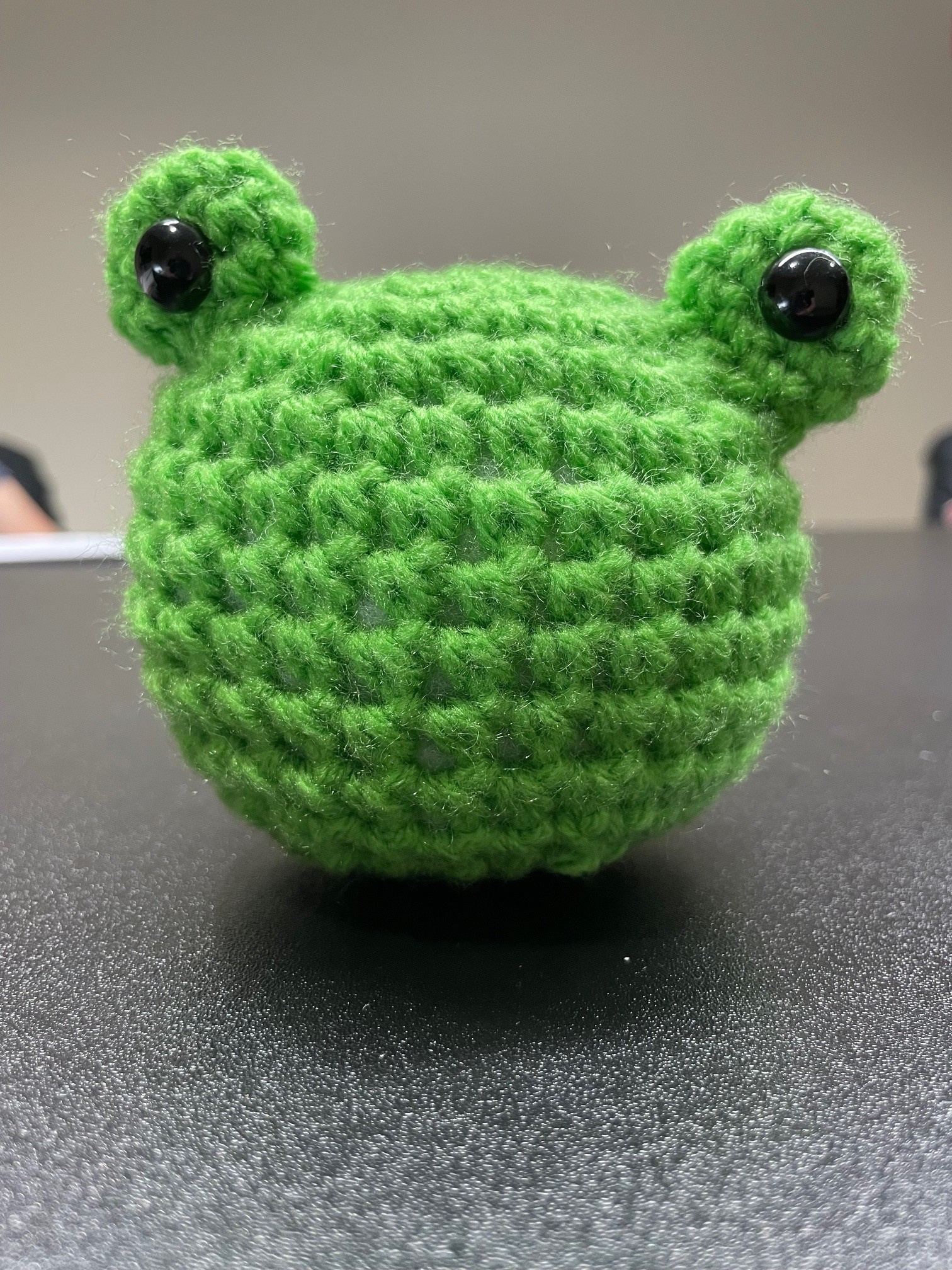 crocheted frog ball