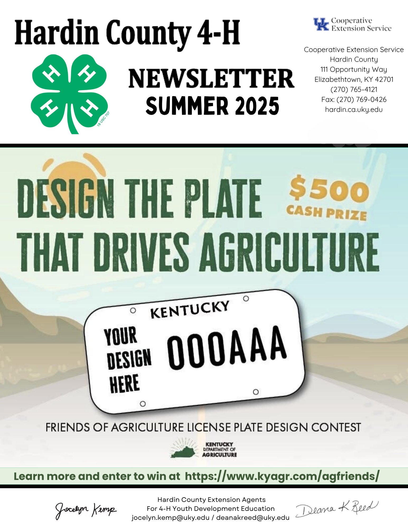 summer newsletter cover page