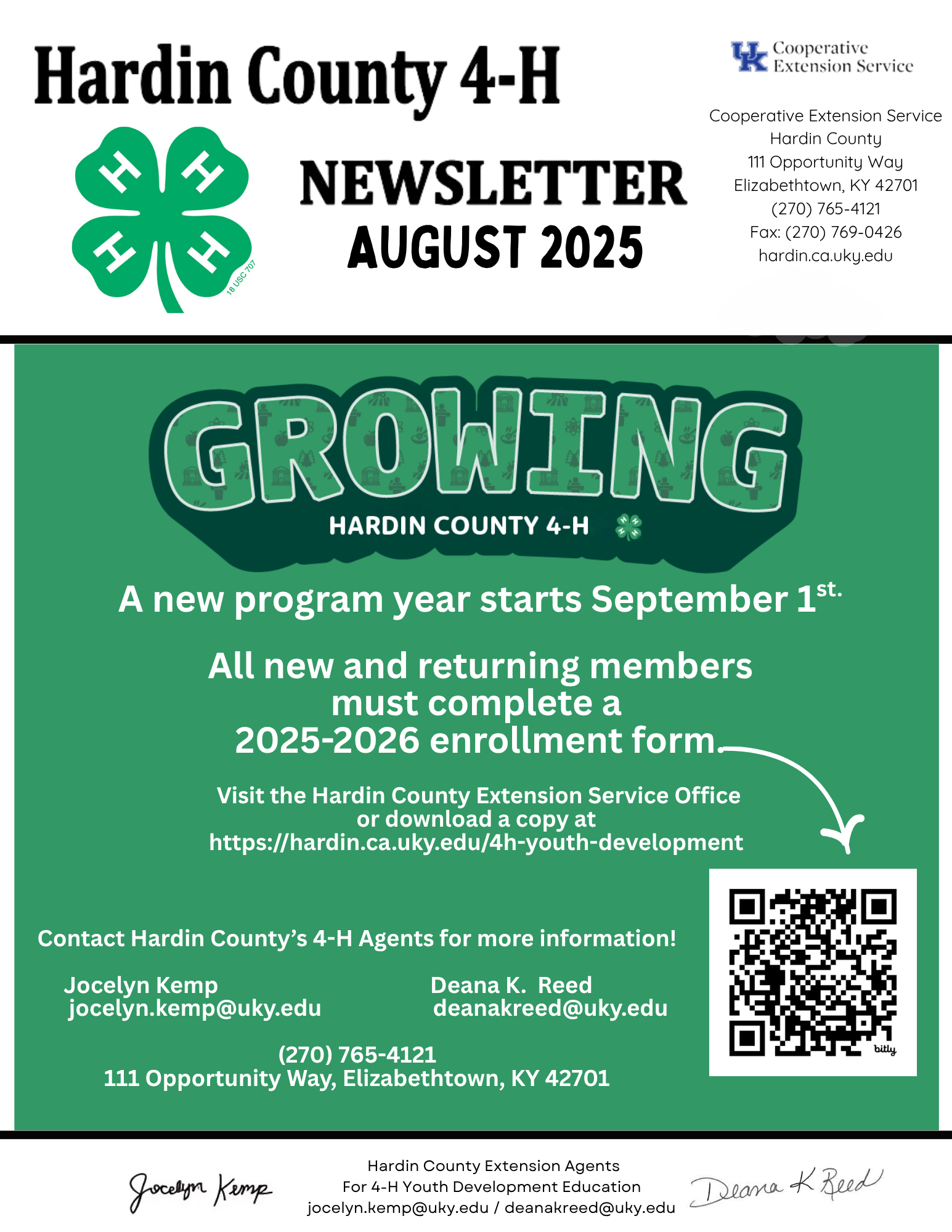 August 2025 newsletter cover page