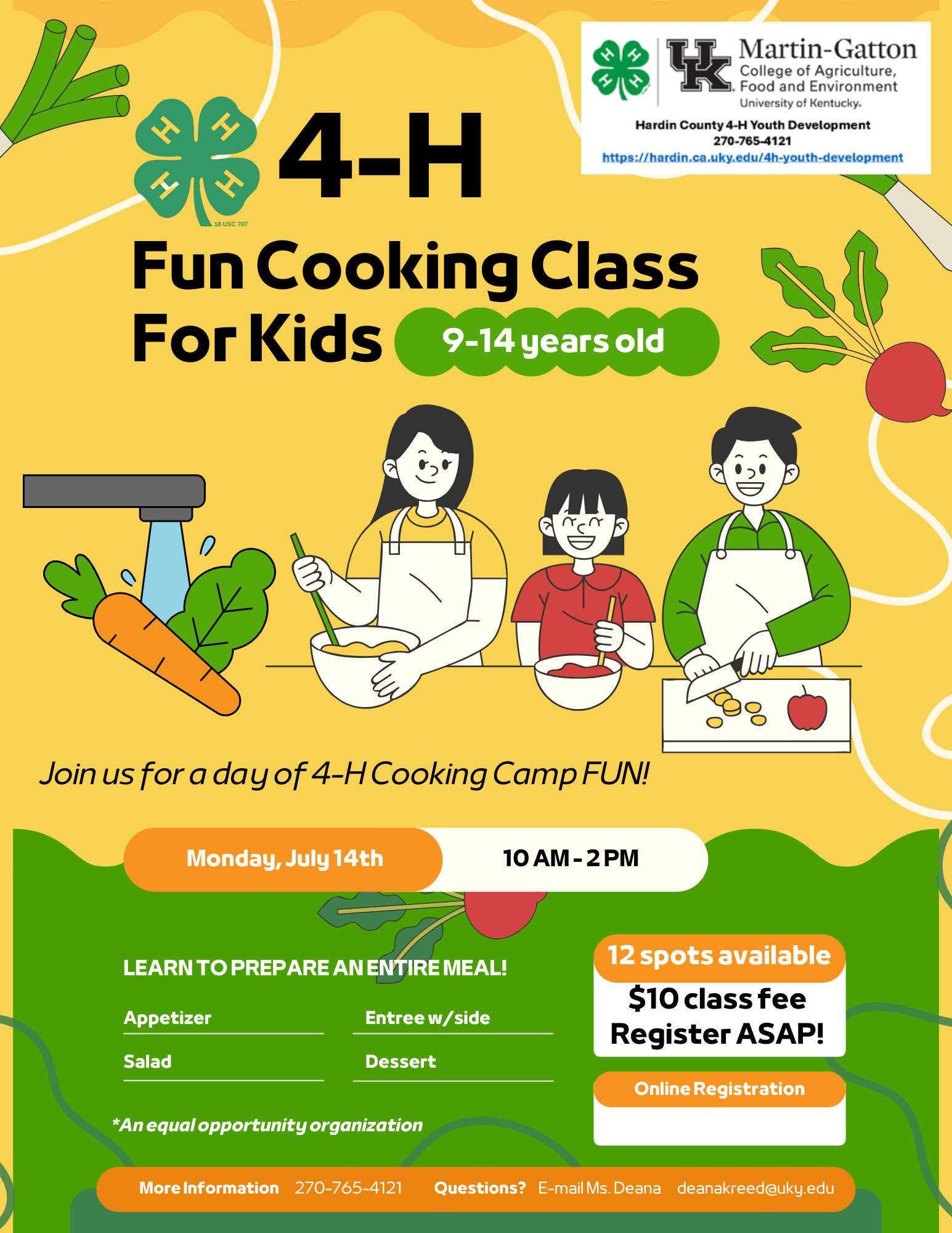 cooking camp flyer