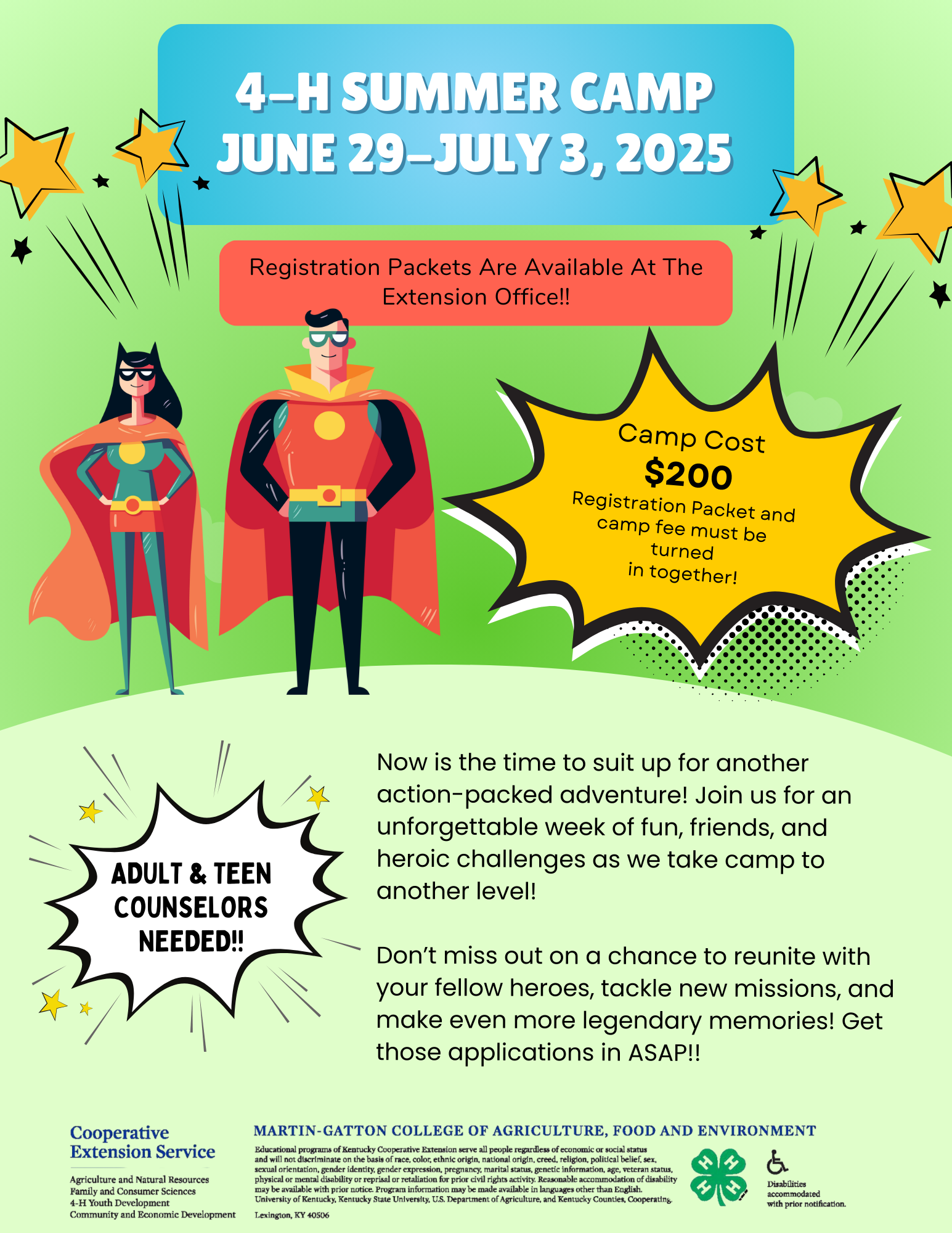 4-H Camp flyer
