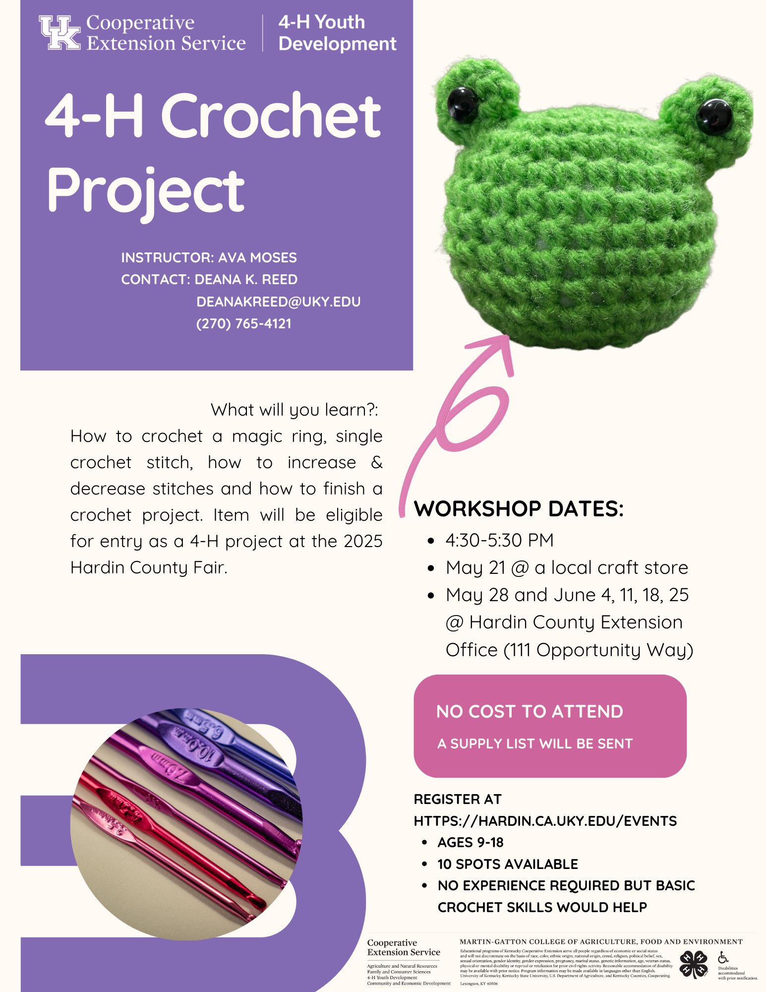 crochet project flyer
