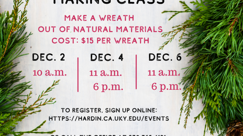 Flyer for Holiday Wreath Making Class